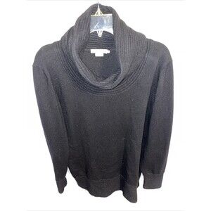 Luigi Baldo Women’s Turtleneck Sweater Size Large Black 100% Cashmere Comfort